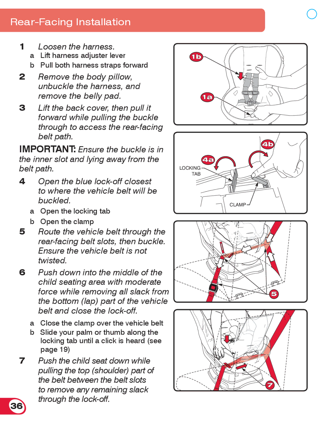 Britax 55 manual Loosen the harness 