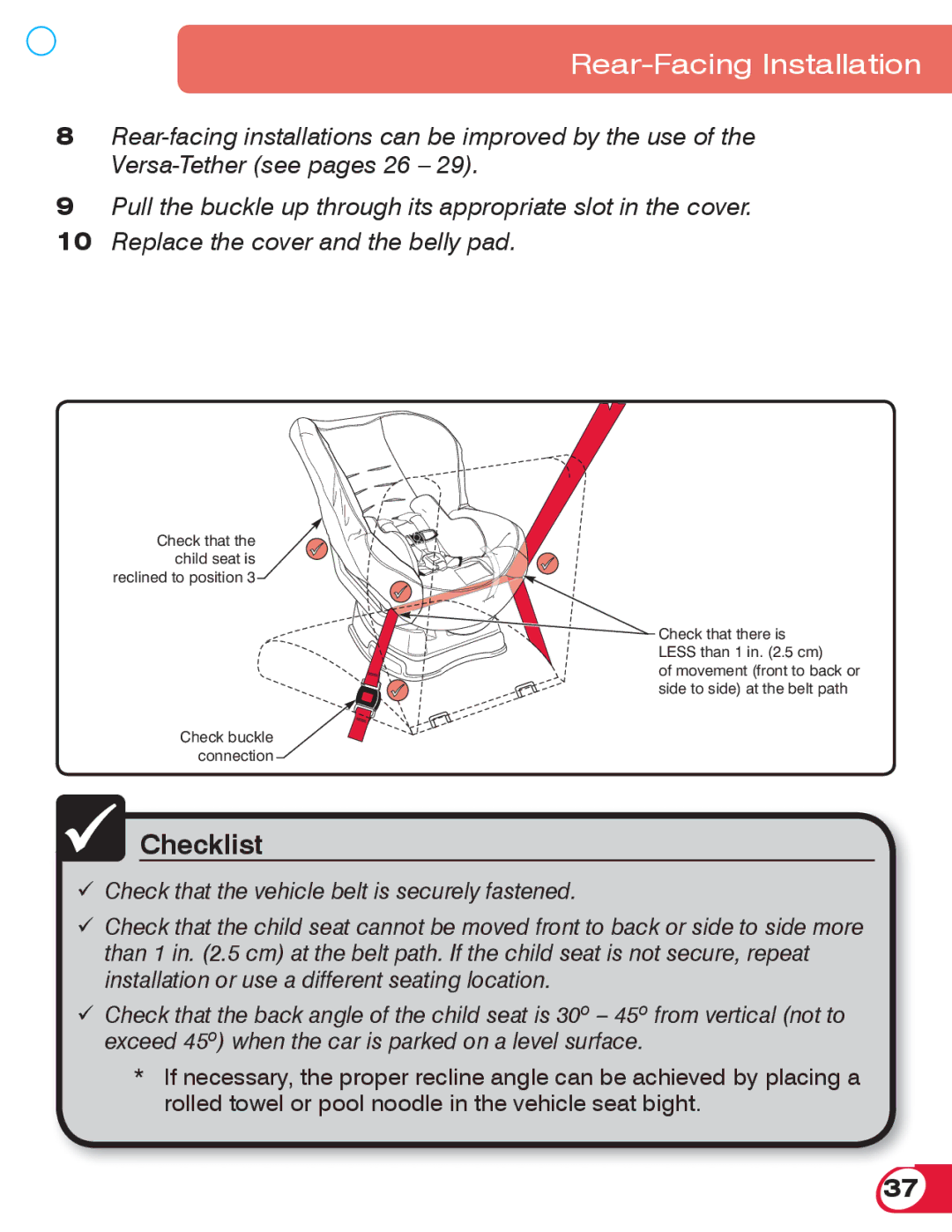 Britax 55 manual Check buckle connection 