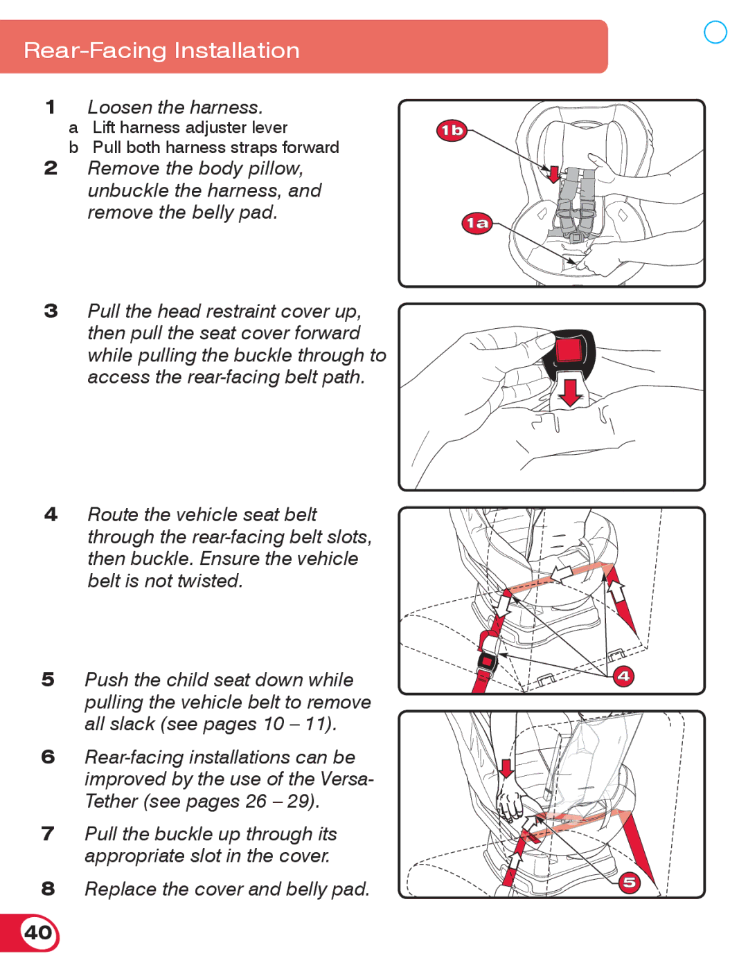 Britax 70 CS manual Replace the cover and belly pad 