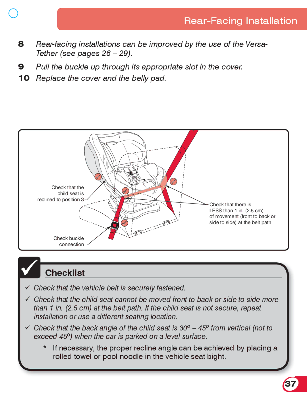 Britax 70 CS manual Check buckle connection 