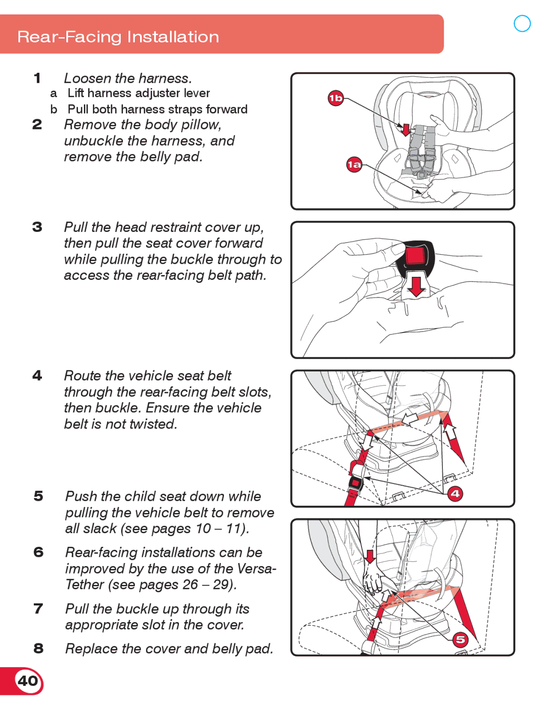 Britax 70 CS manual Replace the cover and belly pad 