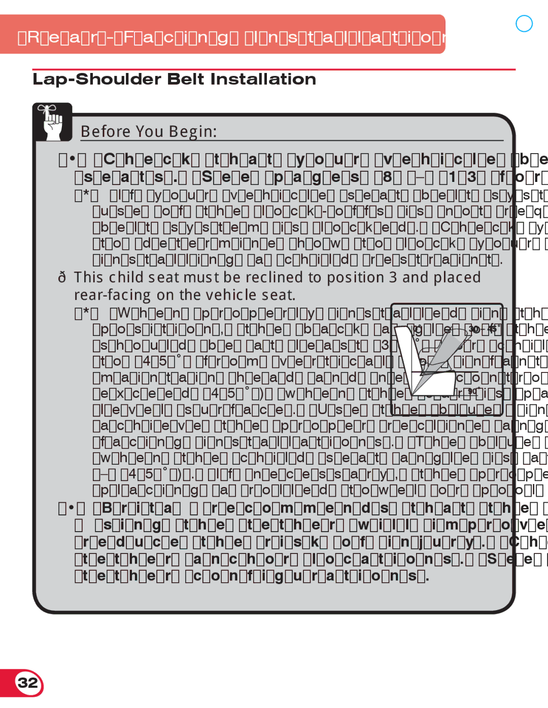 Britax 70 manual Lap-Shoulder Belt Installation Before You Begin 