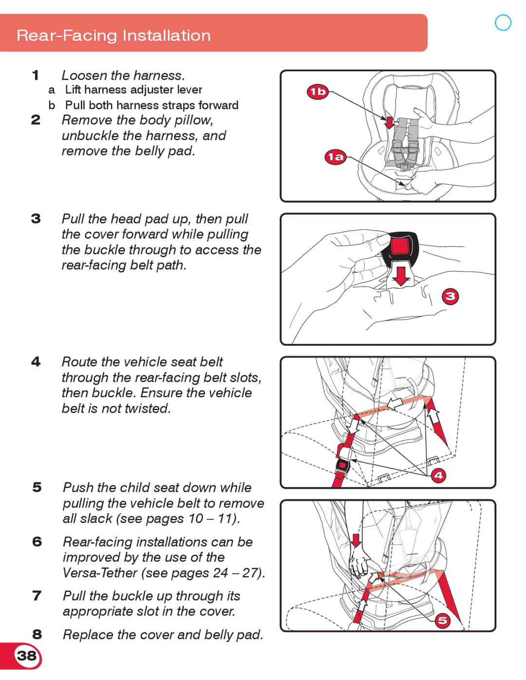 Britax 70 manual Replace the cover and belly pad 