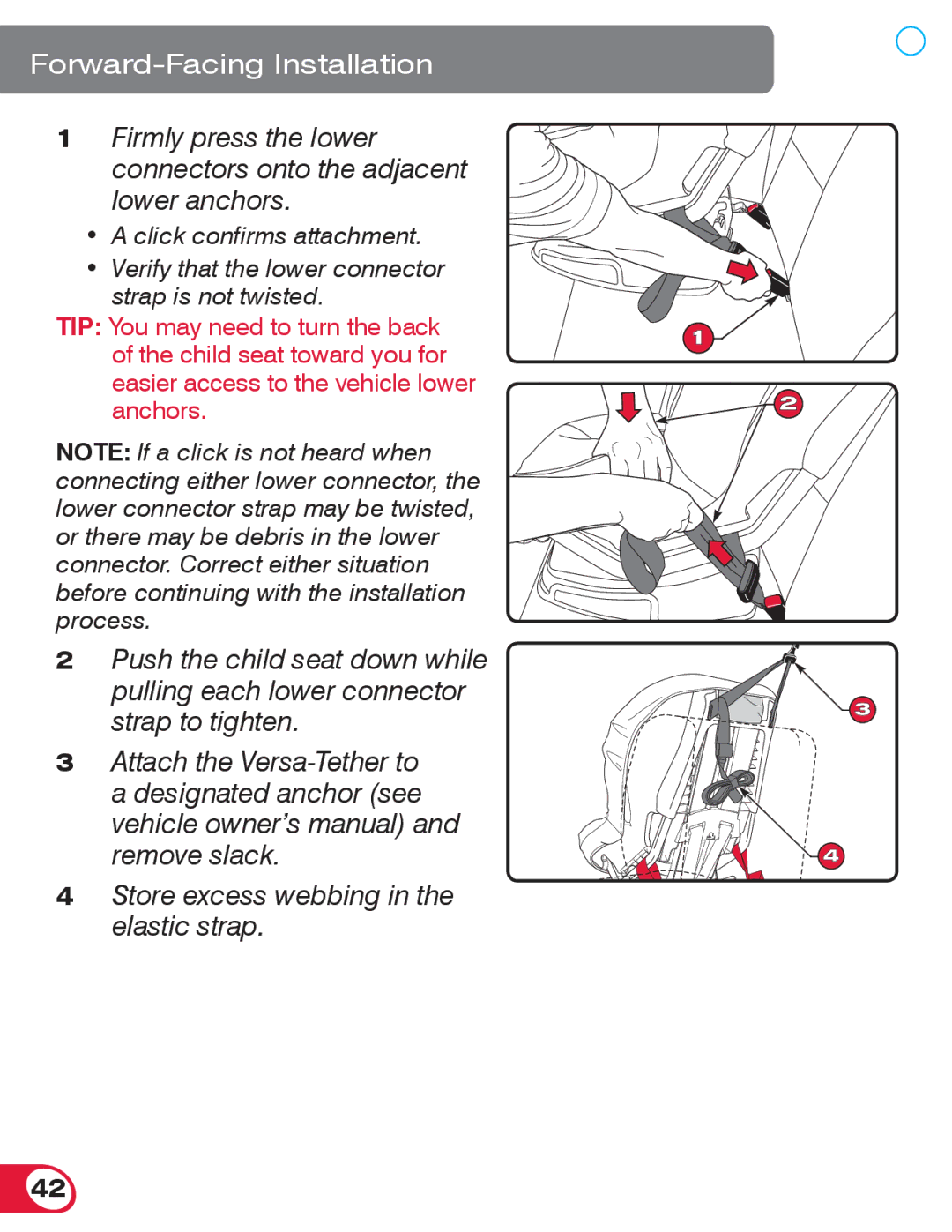 Britax 70 manual Forward-Facing Installation 