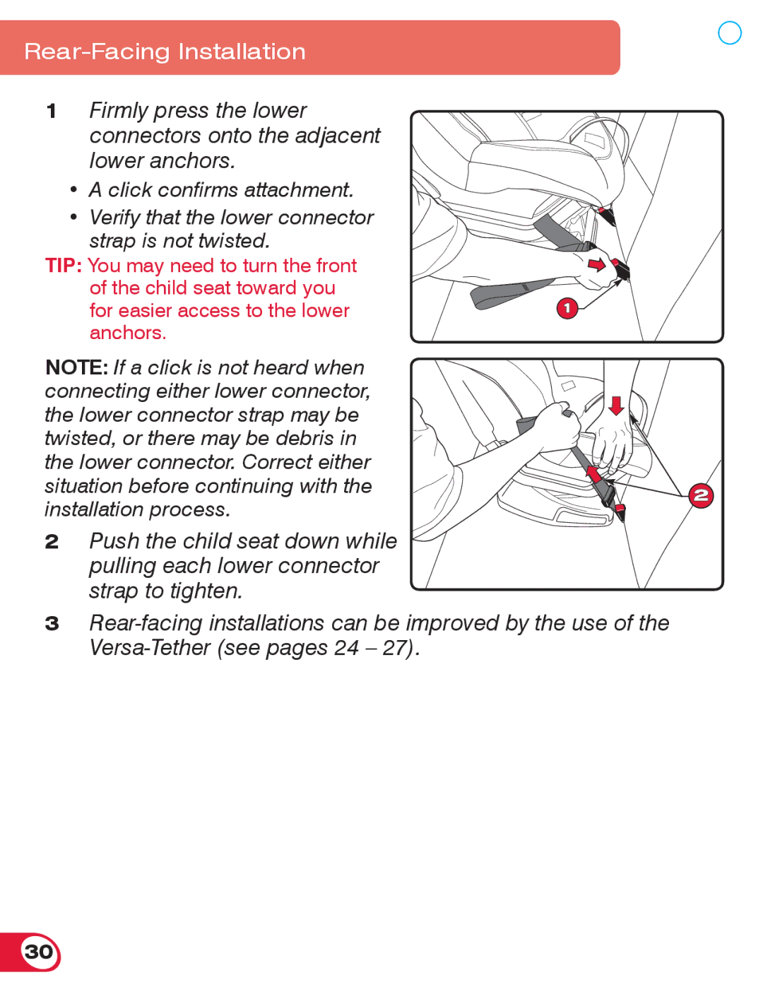 Britax 70 manual Rear-Facing Installation 