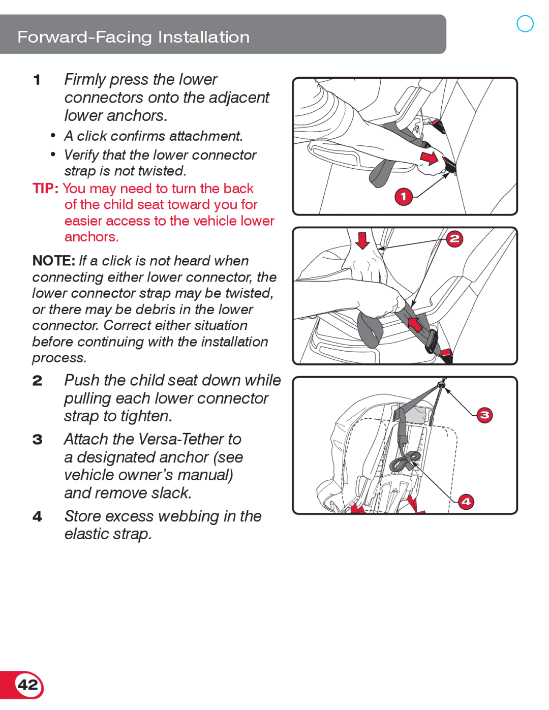 Britax 70 manual Forward-Facing Installation 