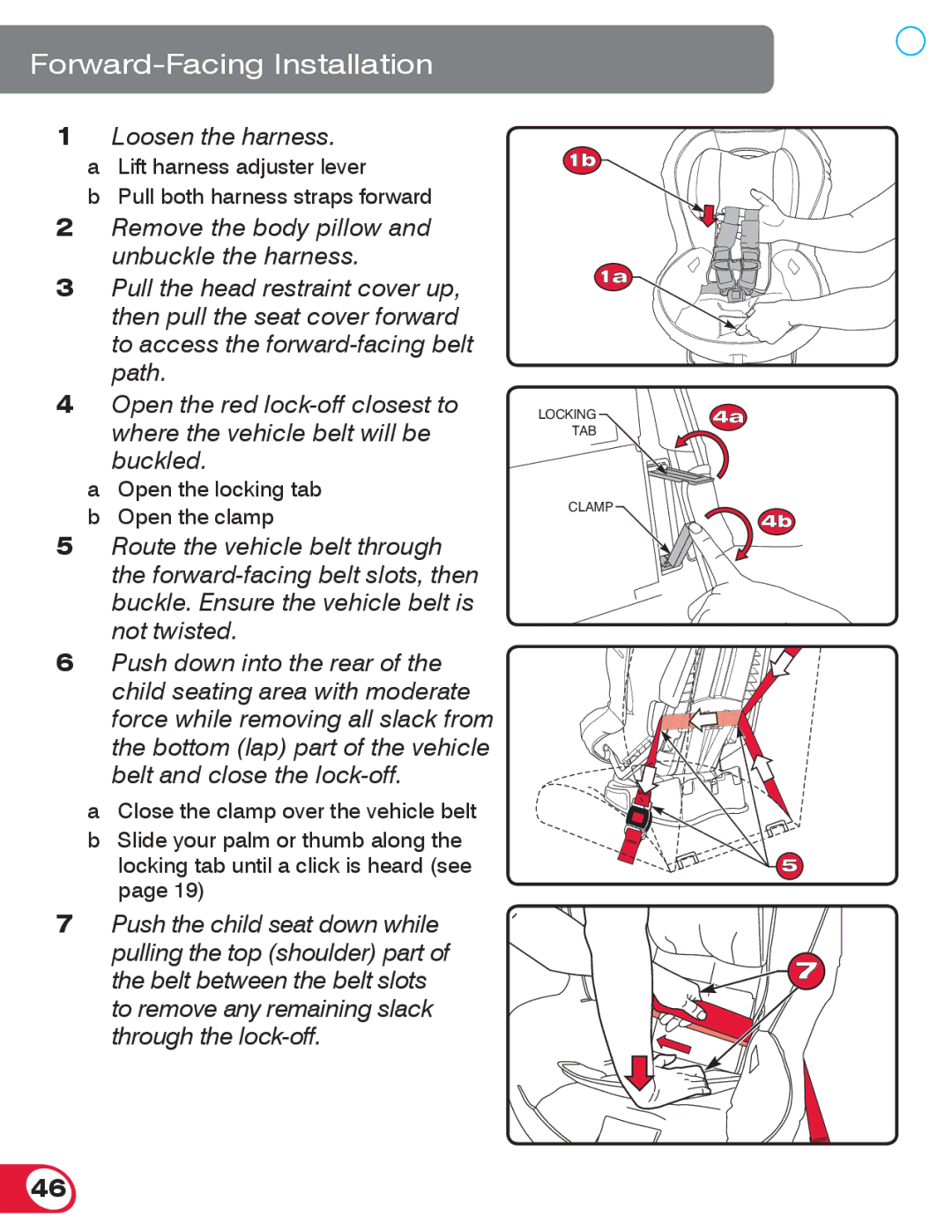 Britax 70 manual Open the locking tab Open the clamp 