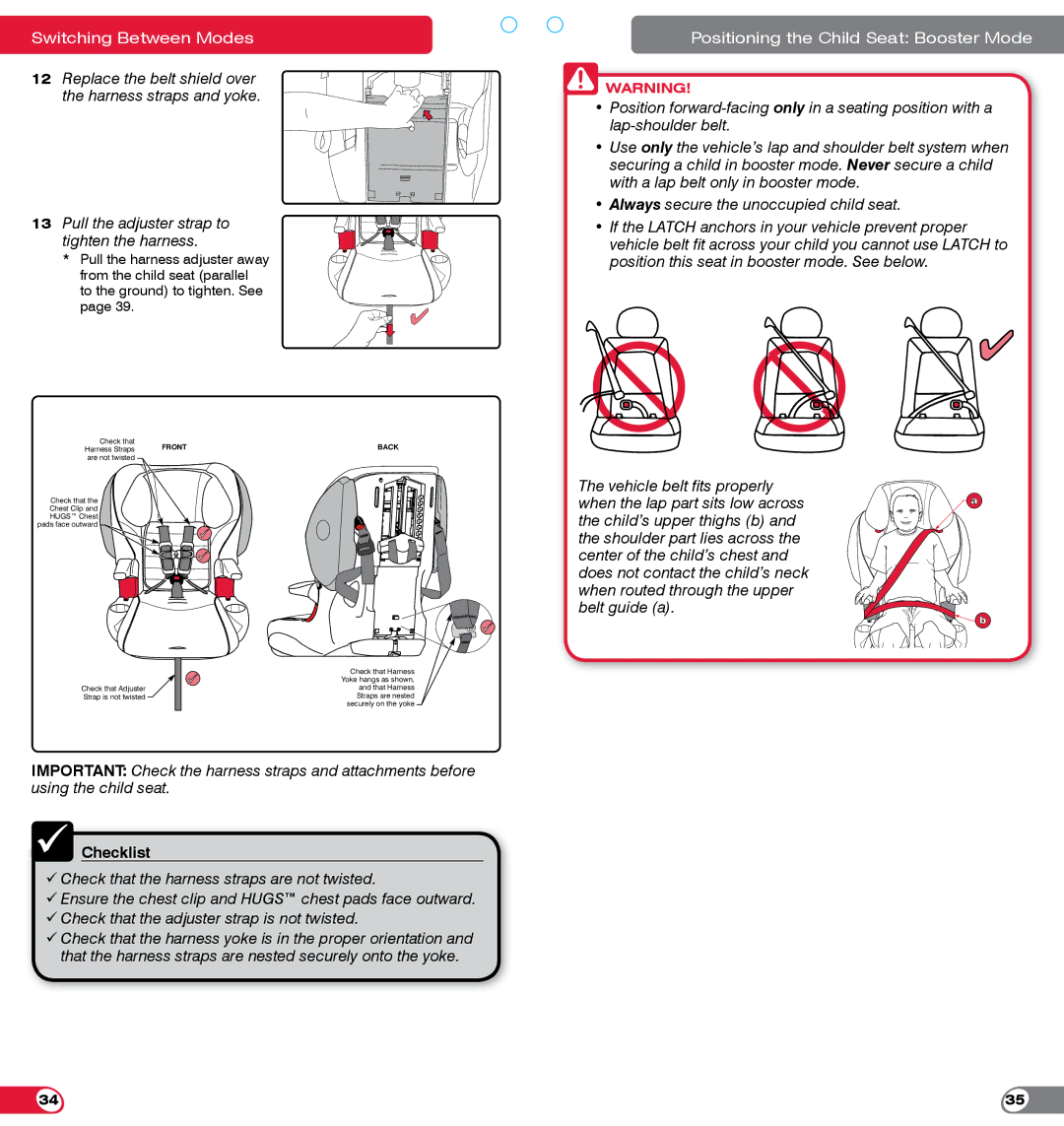 Britax 85 SICT manual Positioning the Child Seat Booster Mode 