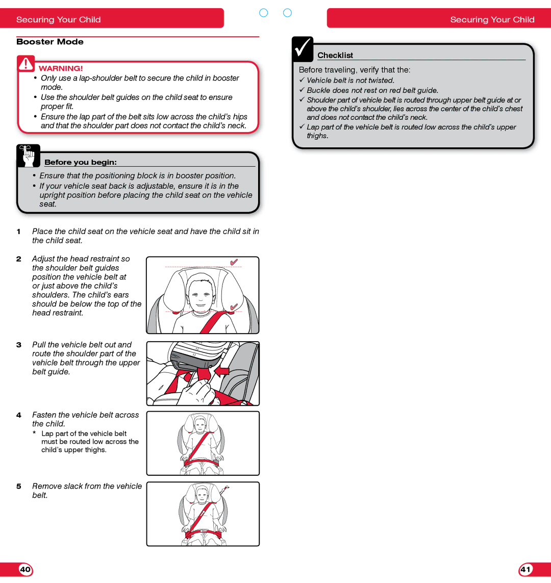 Britax 85 SICT manual Remove slack from the vehicle belt 