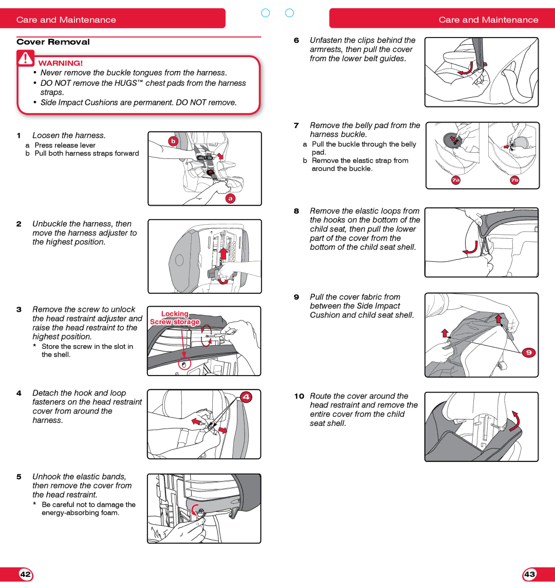 Britax 85 SICT manual Cover Removal 