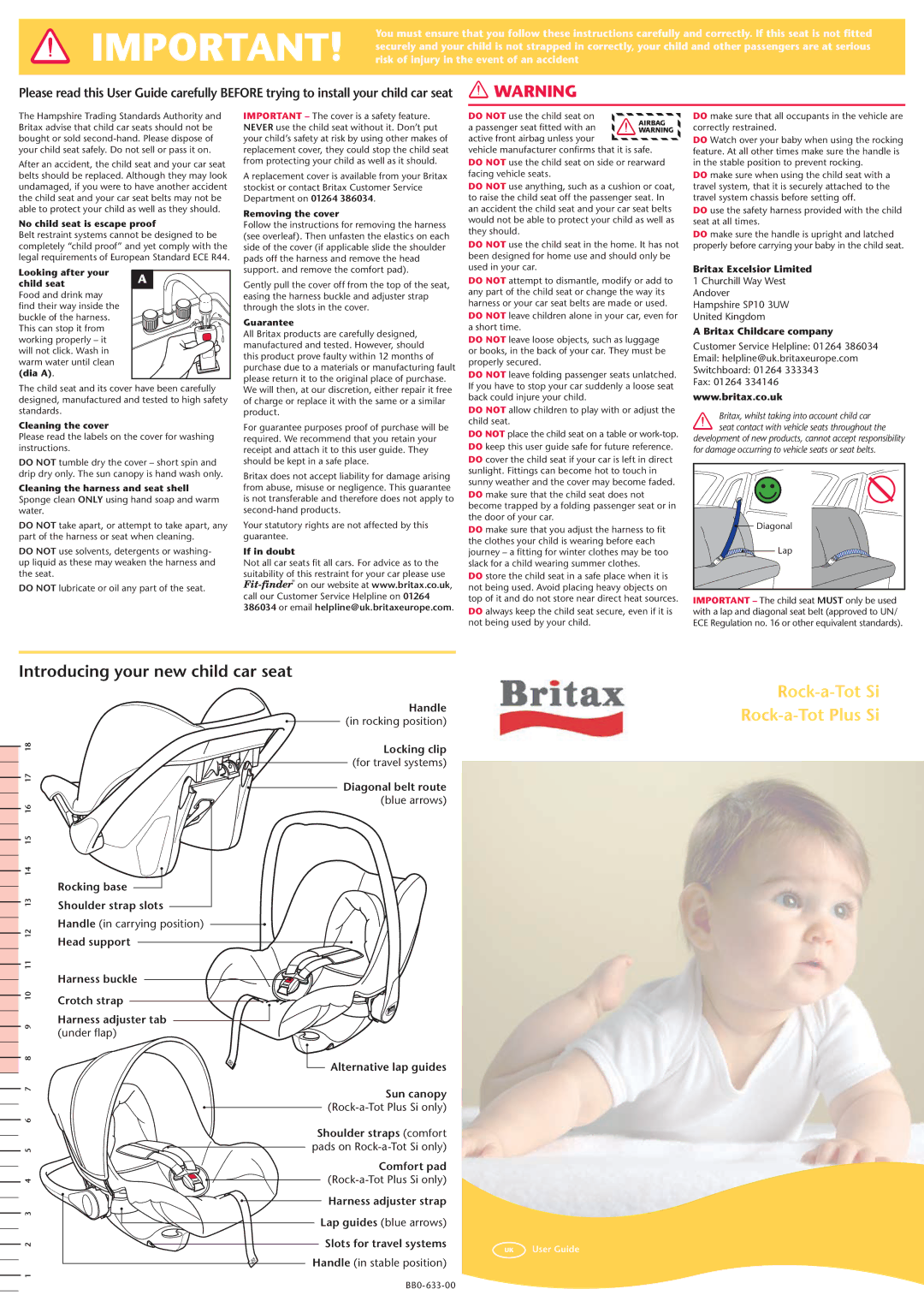 Britax BB0-633-00 manual Introducing your new child car seat 