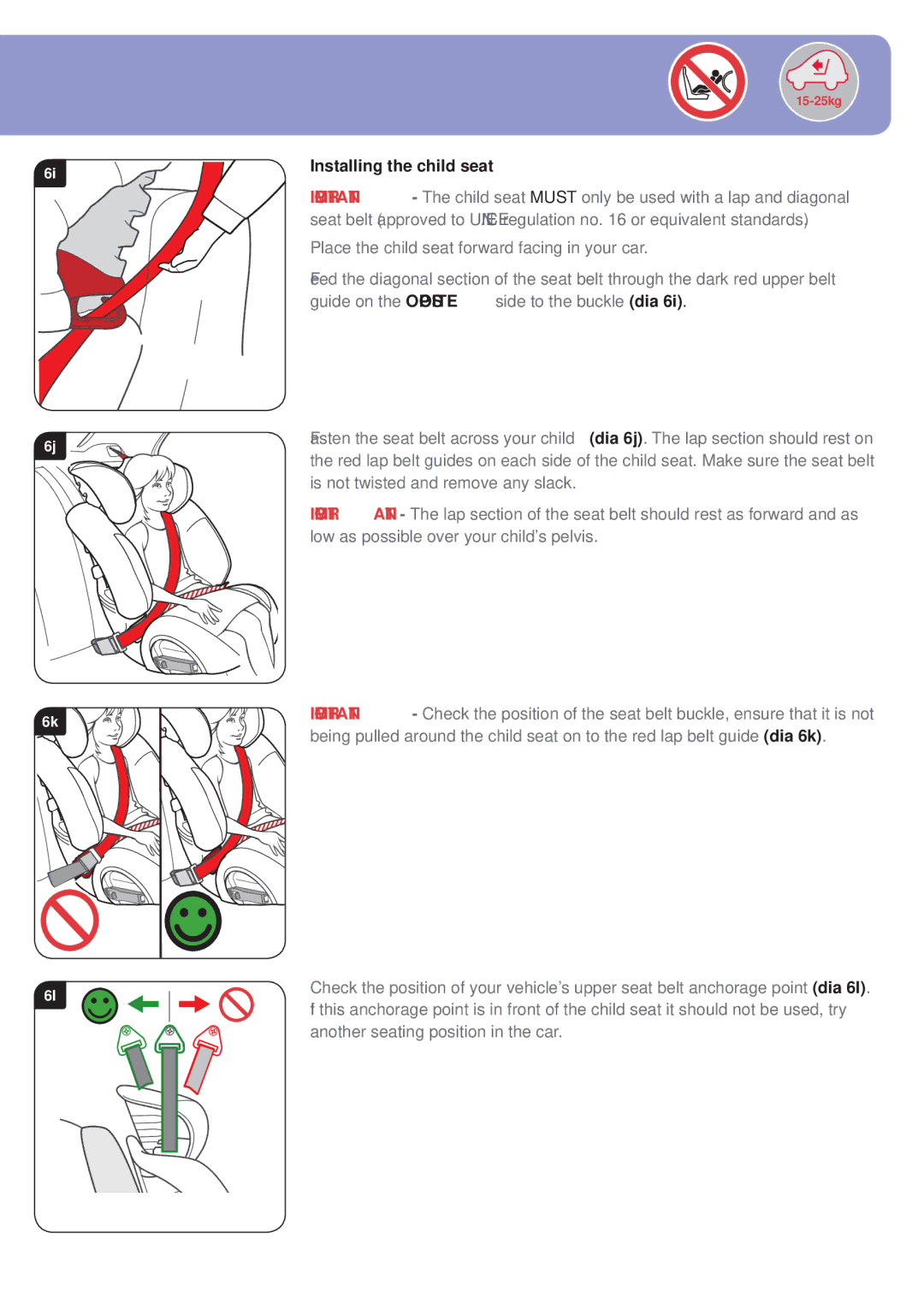 Britax BB0-702-00 manual Installing the child seat 