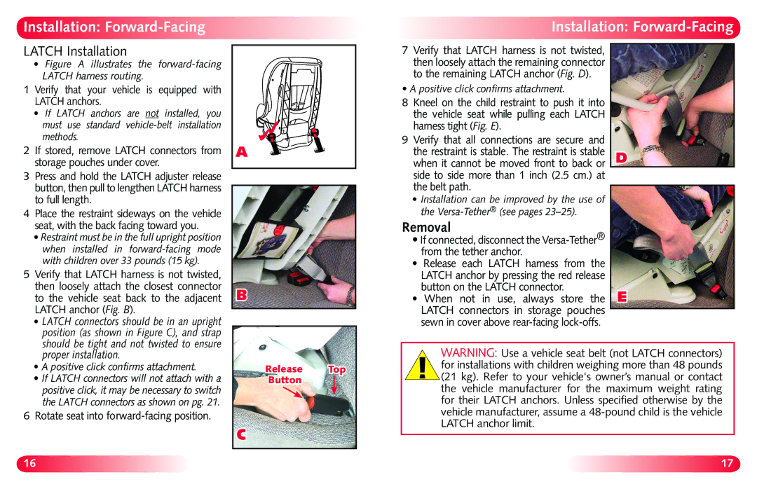 Britax Britix Marathon manual Installation Forward-Facing 