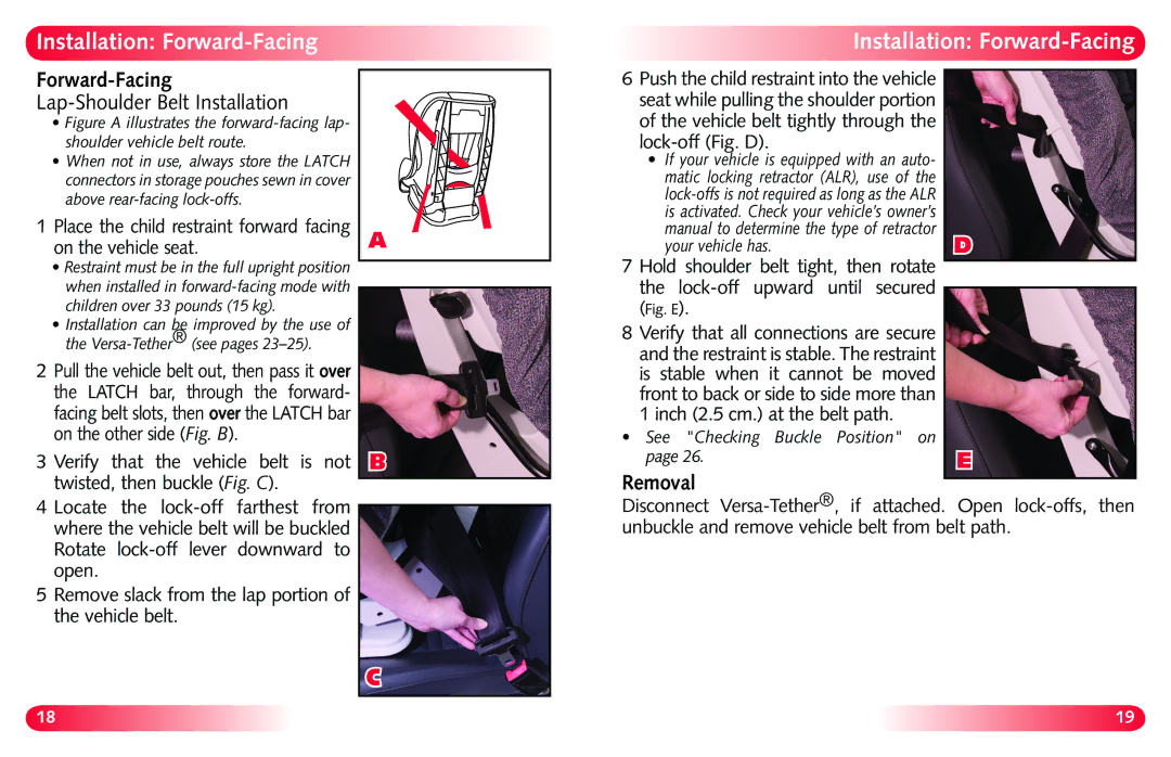 Britax Britix Marathon Forward-Facing, Matic locking retractor ALR, use, Your vehicle has, See Checking Buckle Position on 