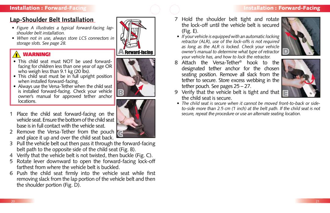 Britax Child Seat manual AForward-facing 