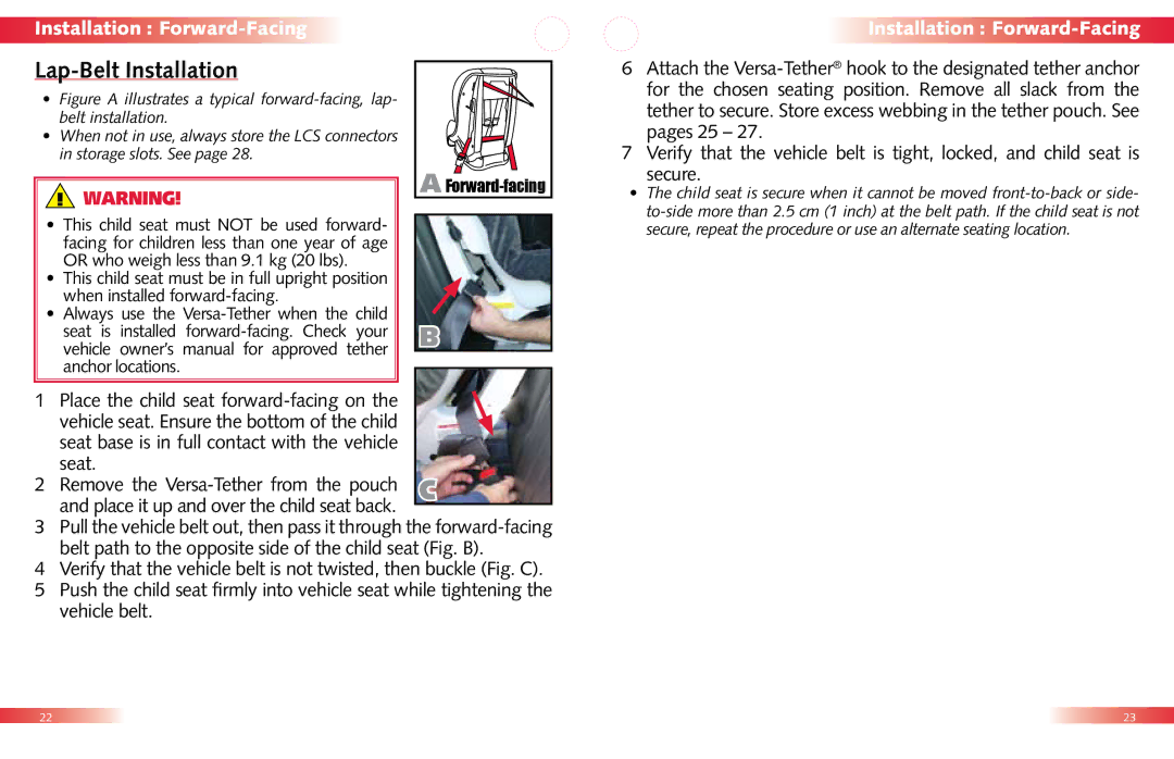 Britax Child Seat manual Lap-Belt Installation 