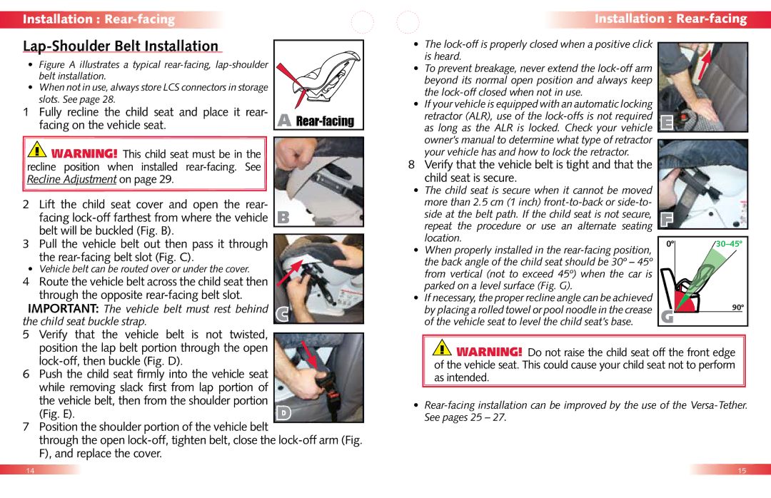 Britax Child Seat manual Lap-Shoulder Belt Installation, Position the lap belt portion through the open 