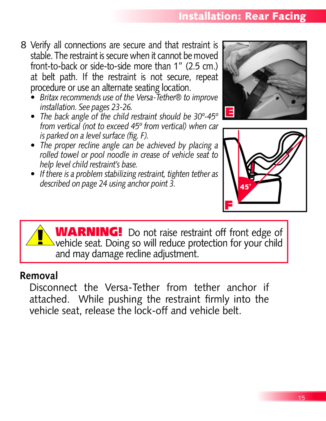 Britax Diplomat manual Installation Rear Facing 