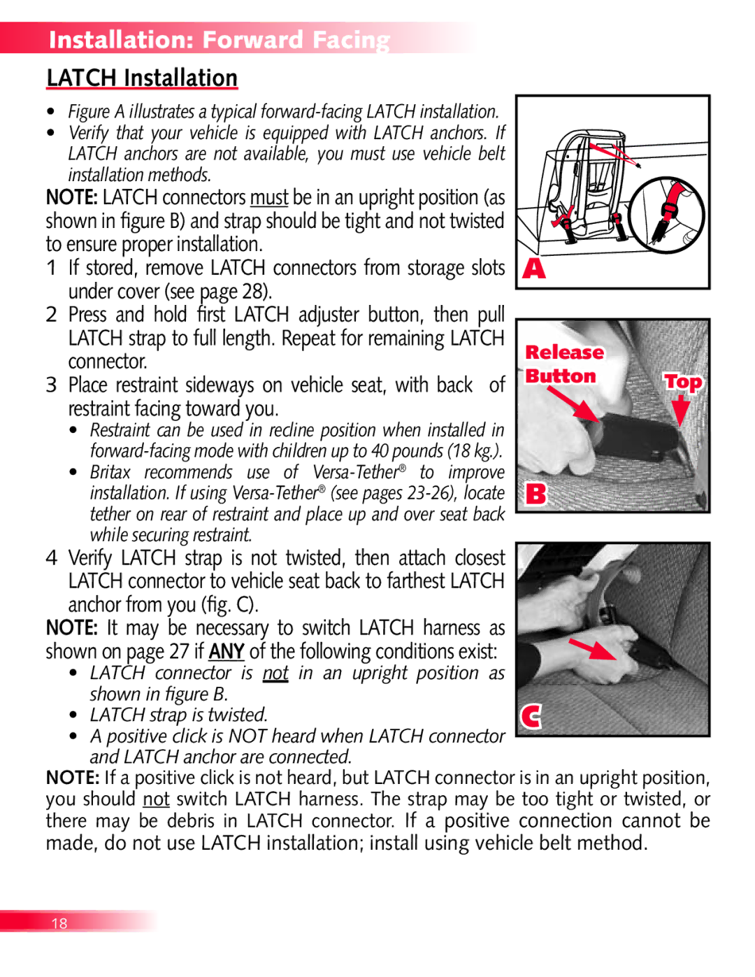 Britax Diplomat manual Installation Forward Facing 