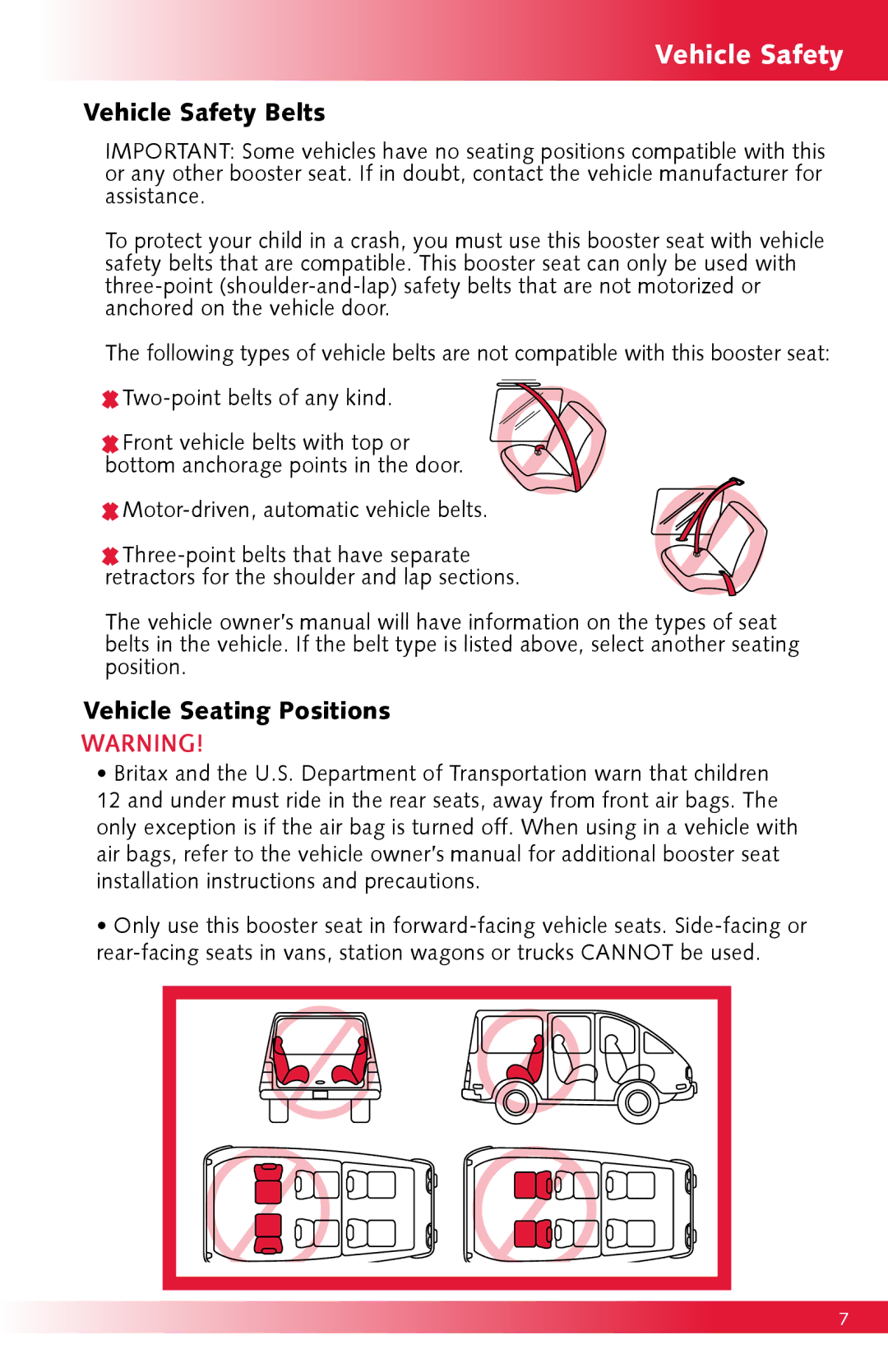 Britax Monarch manual Vehicle Safety Belts 