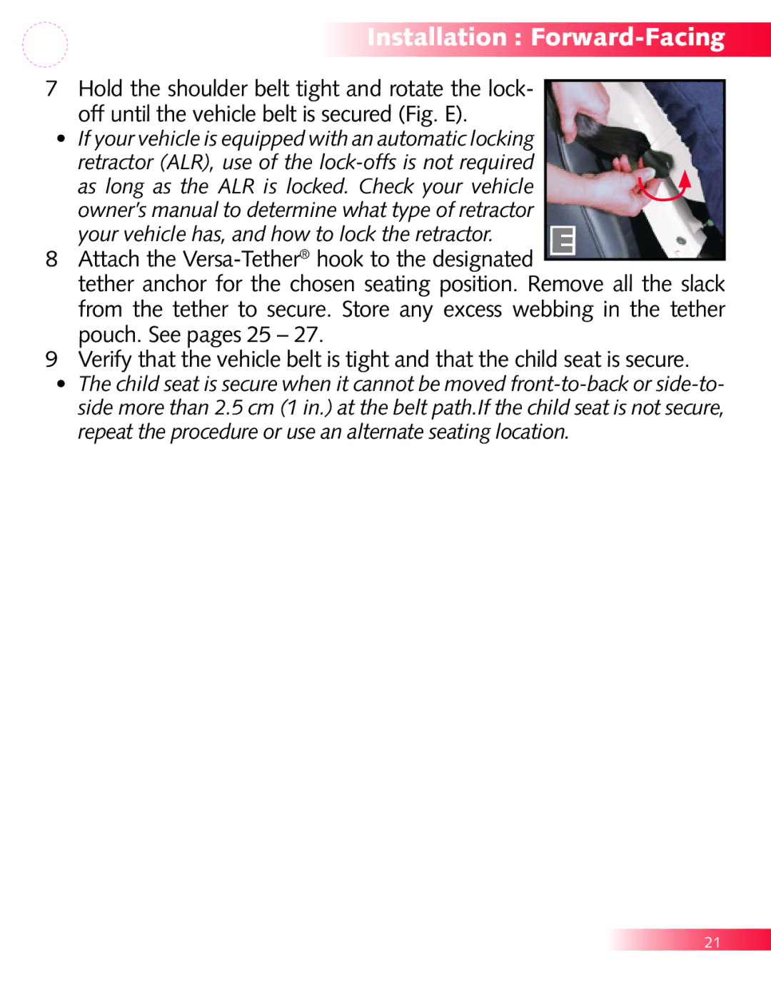 Britax P321900 manual Pouch. See pages 25 