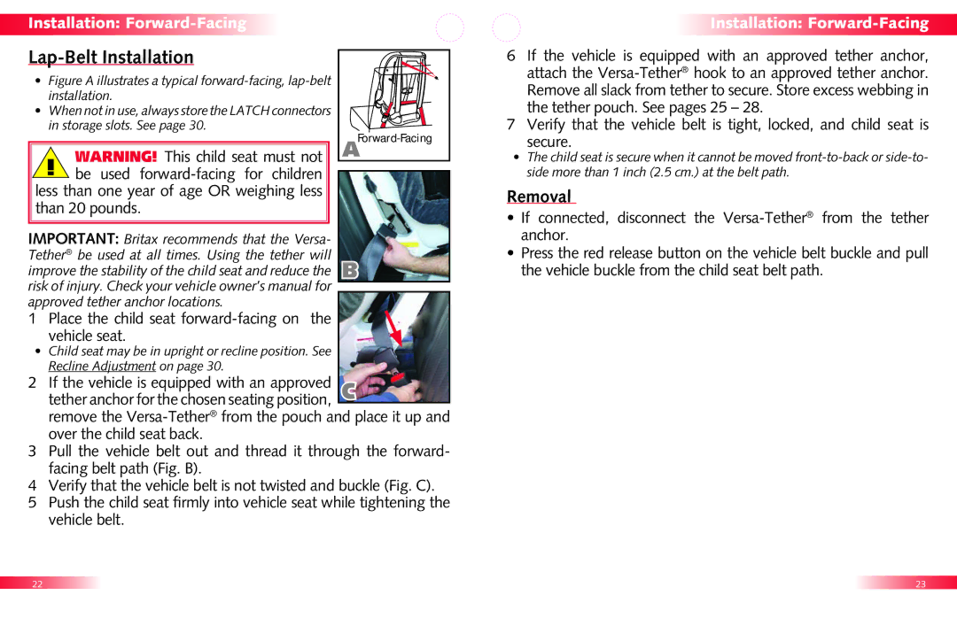 Britax Roundabout manual Lap-Belt Installation 