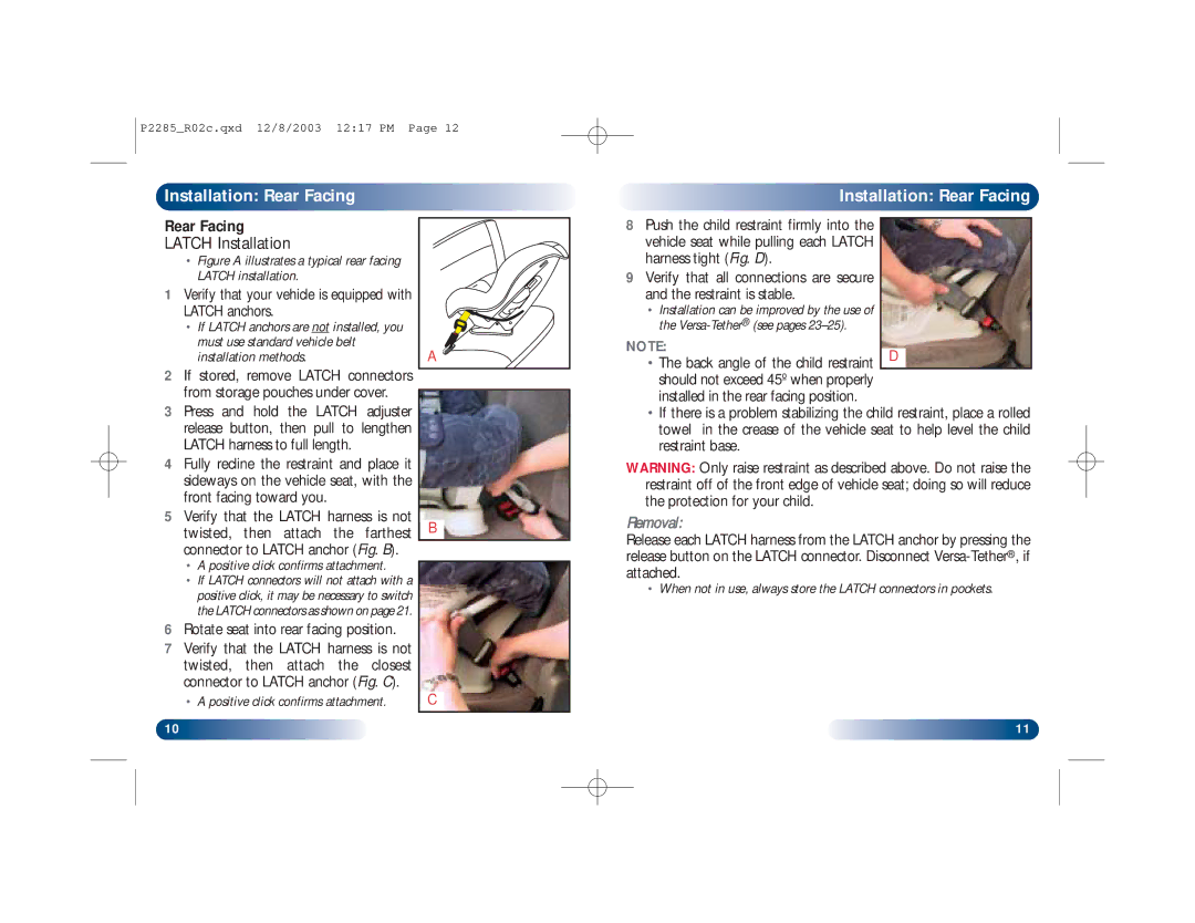 Britax Wizard manual Installation Rear Facing, Rotate seat into rear facing position 