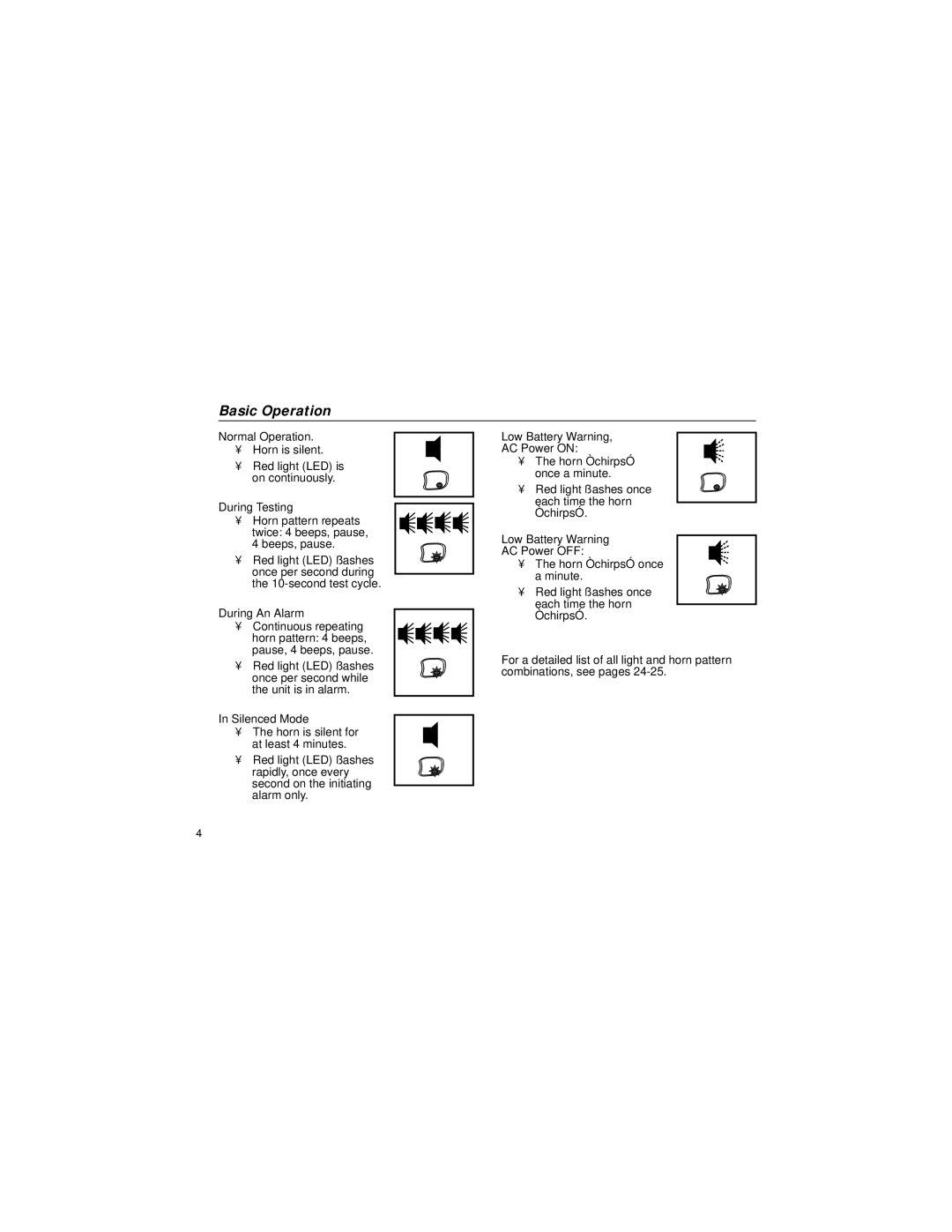 BRK electronic CO5120B user manual Basic Operation 