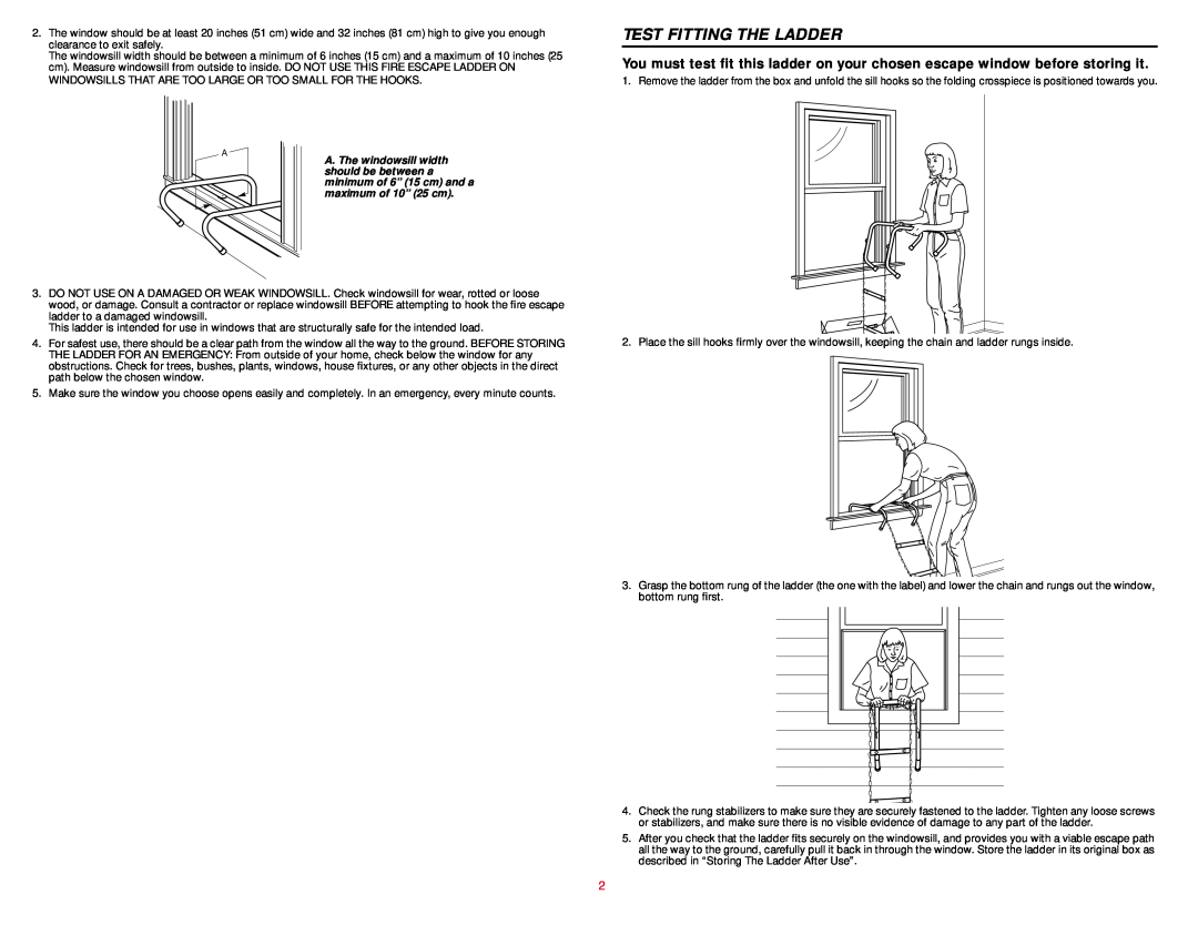 BRK electronic EL50 user manual Test Fitting The Ladder 