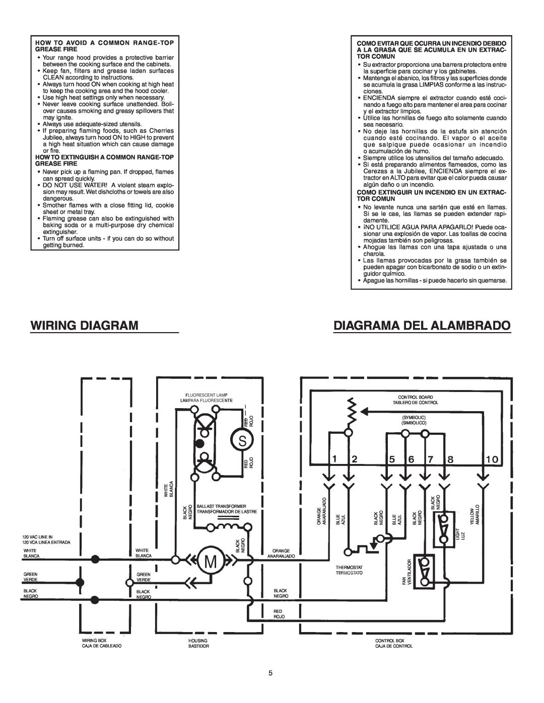 Broan 153004 warranty Wiring Diagram, Diagrama Del Alambrado 