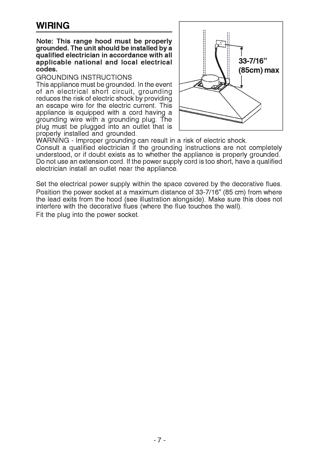 Broan 614804, 61000 manual Wiring, 33-7/16 