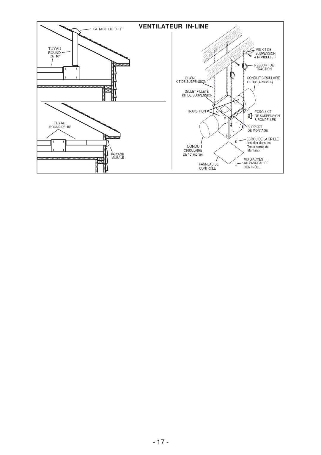 Broan 63000EX manual Ventilateur IN-LINE 