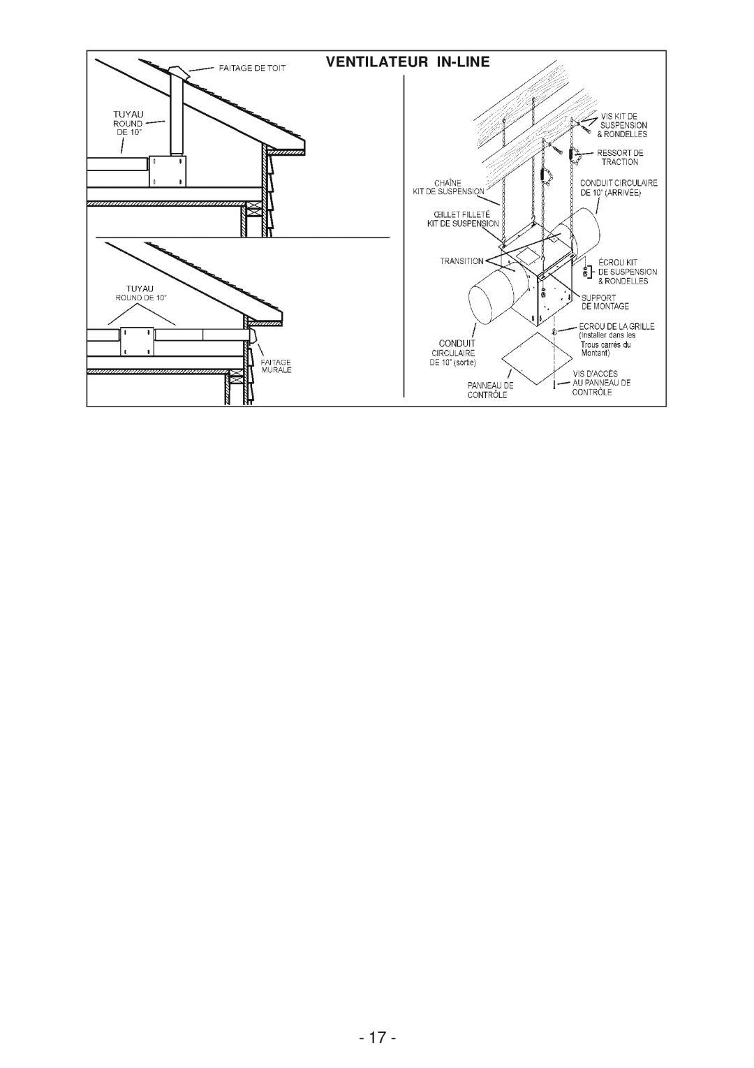 Broan 63000EX manual Ventilateur In-Line 