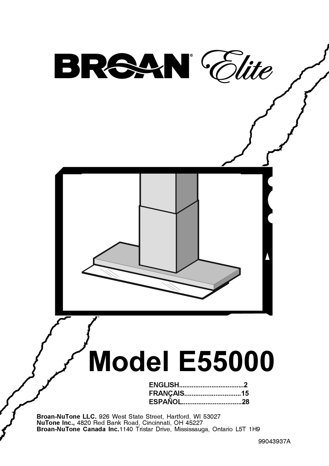 Broan manual English, Français, Español, Model E55000 