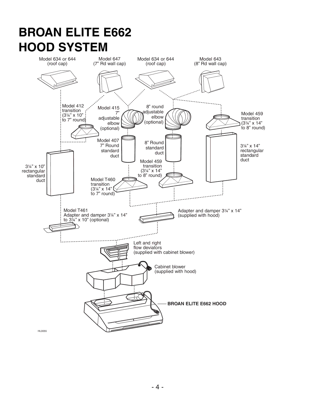 Broan installation instructions Broan Elite E662 Hood System 