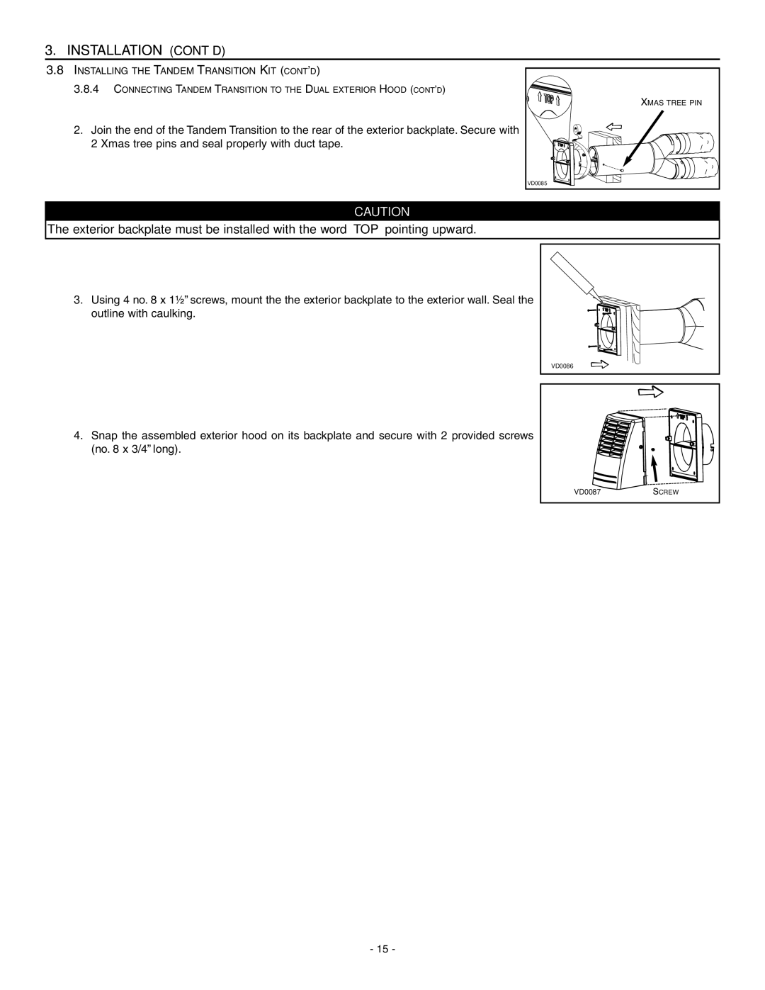 Broan HRV90HT, ERV90HCT installation instructions Xmas Tree PIN 