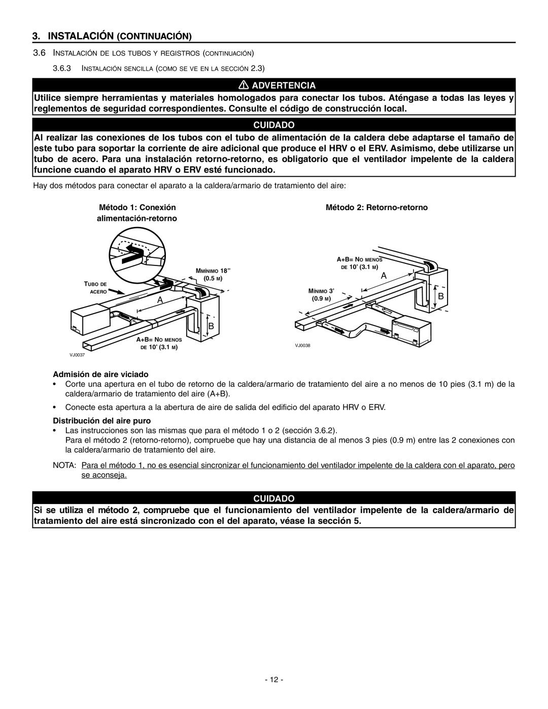 Broan ERV90HCT, HRV90HT installation instructions Admisión de aire viciado, Distribución del aire puro 