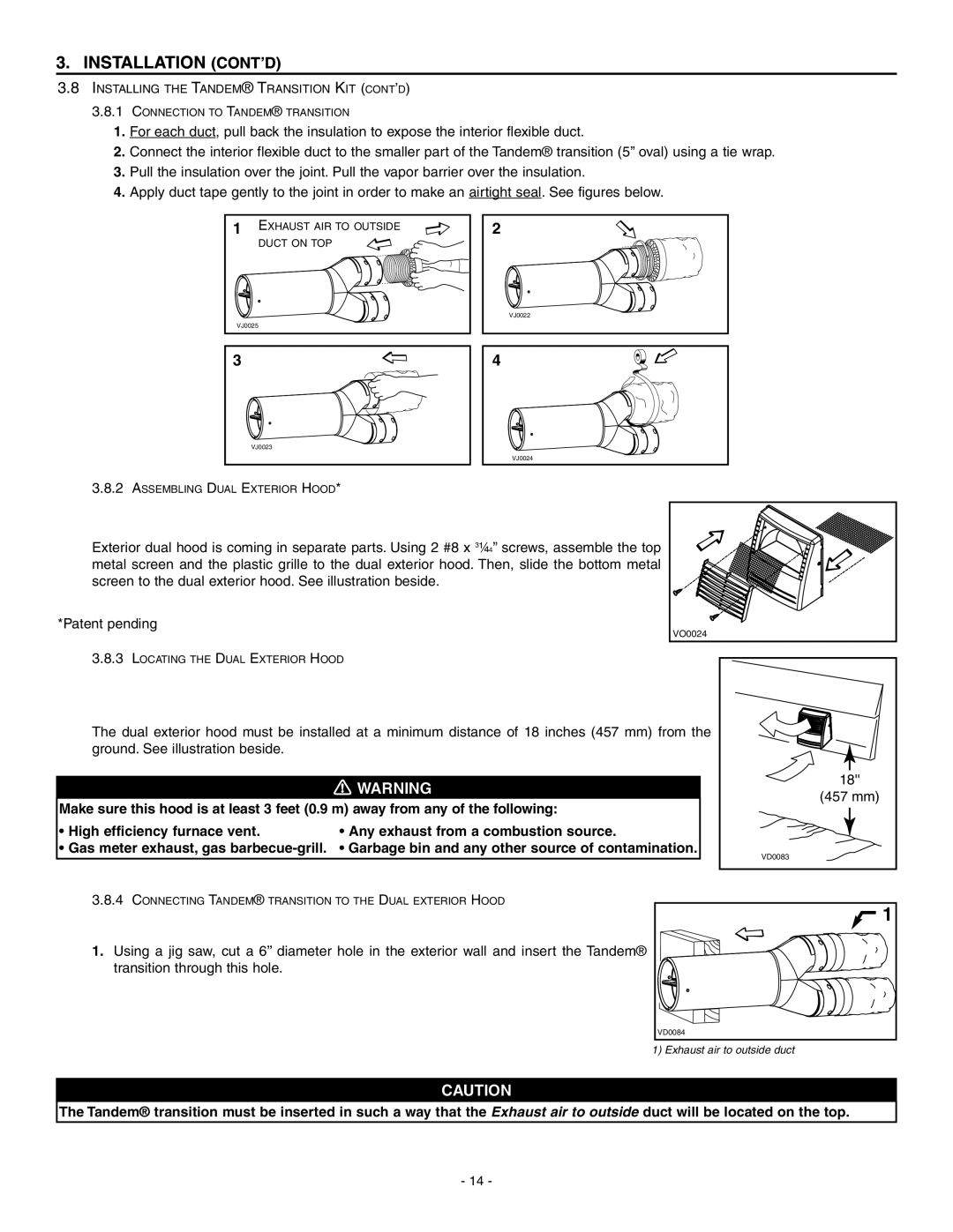 Broan ERV90HCT installation instructions 457 mm 