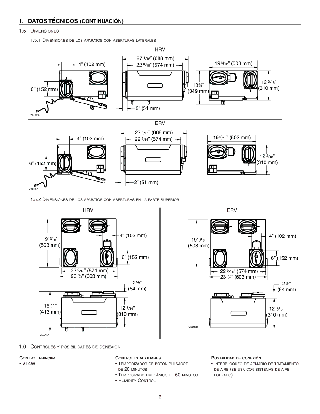 Broan ERV90HCT installation instructions Dimensiones 