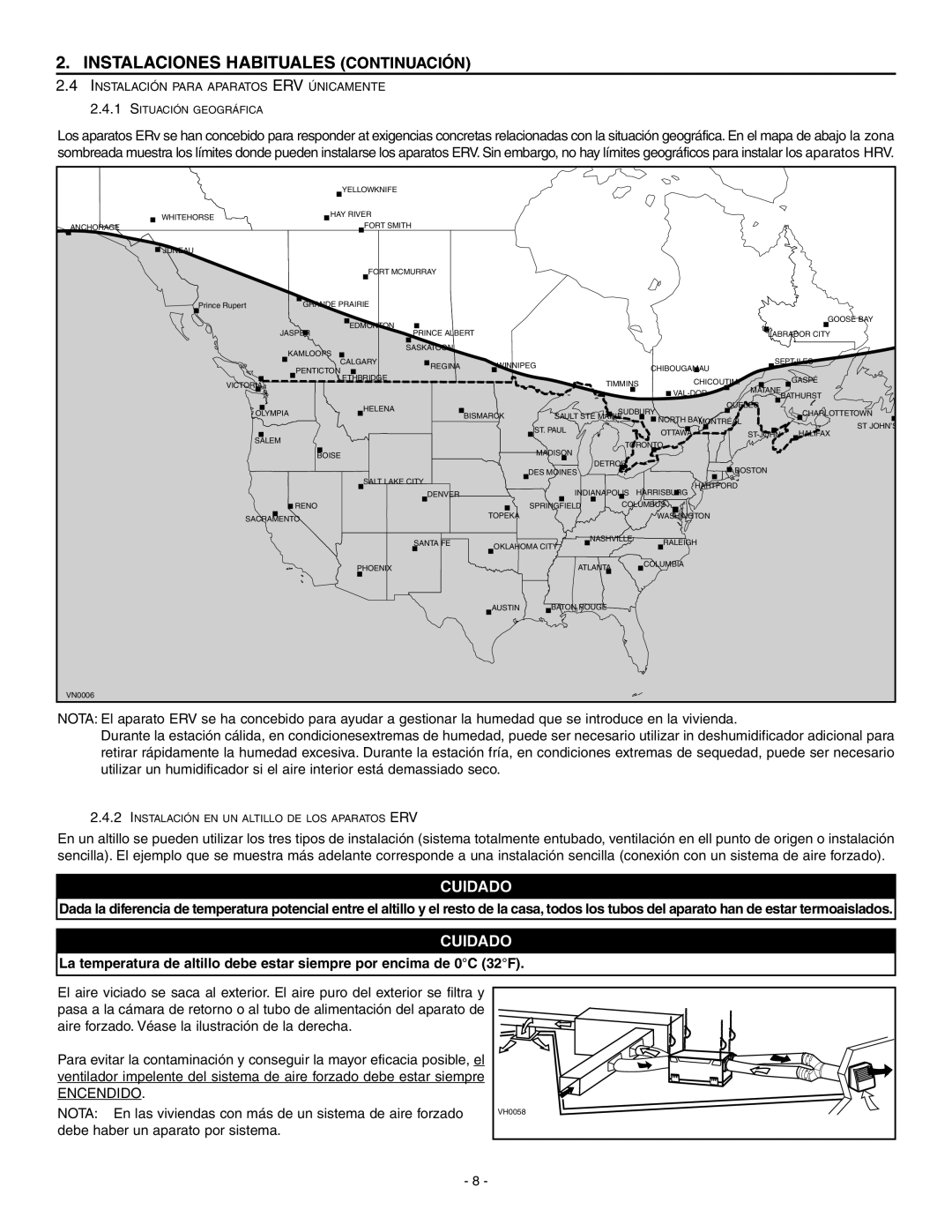 Broan ERV90HCT installation instructions Instalaciones Habituales Continuación 