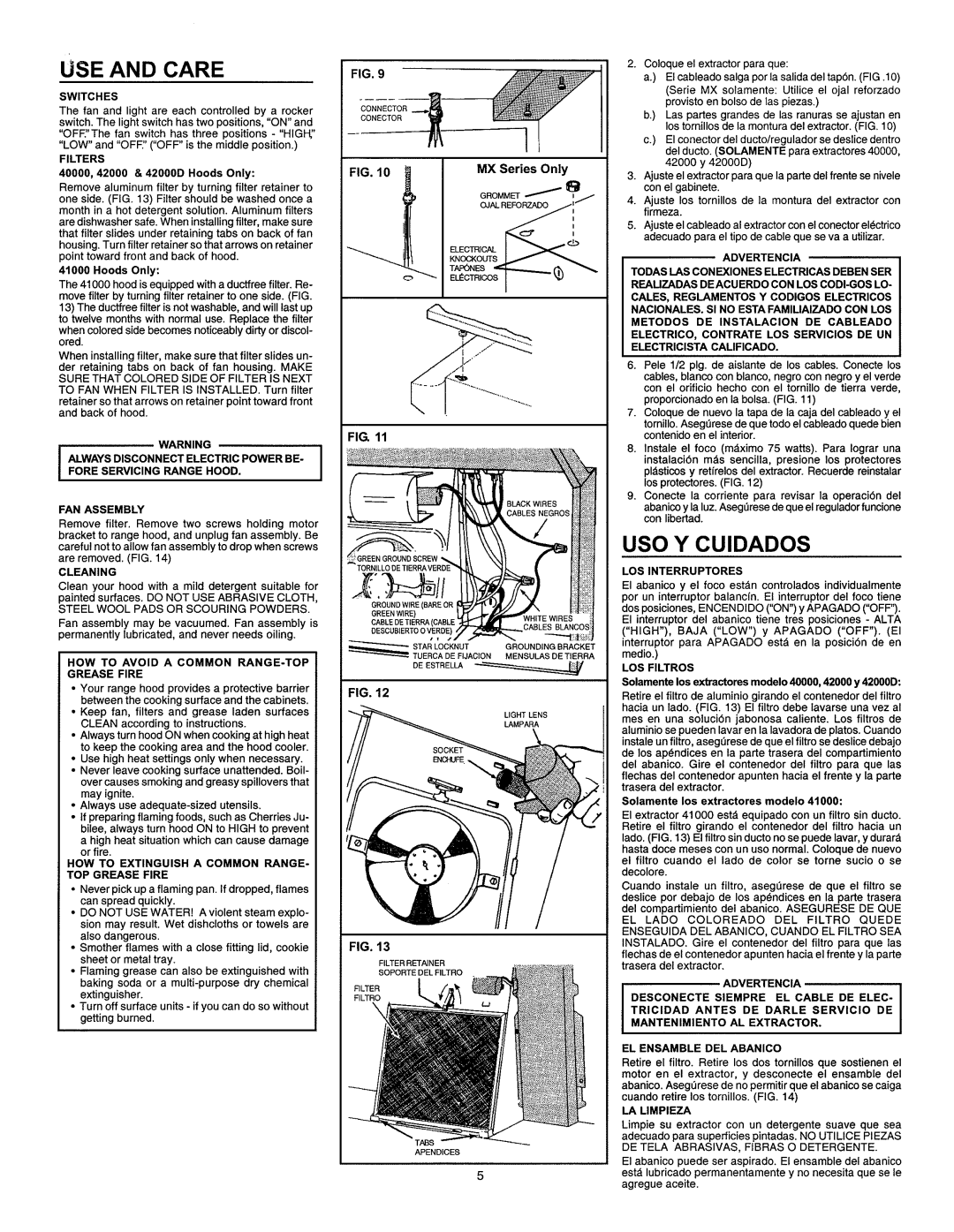 Broan 413601, F403601, 423001, 424204, 423004, 423002, 403001, 402402 manual 