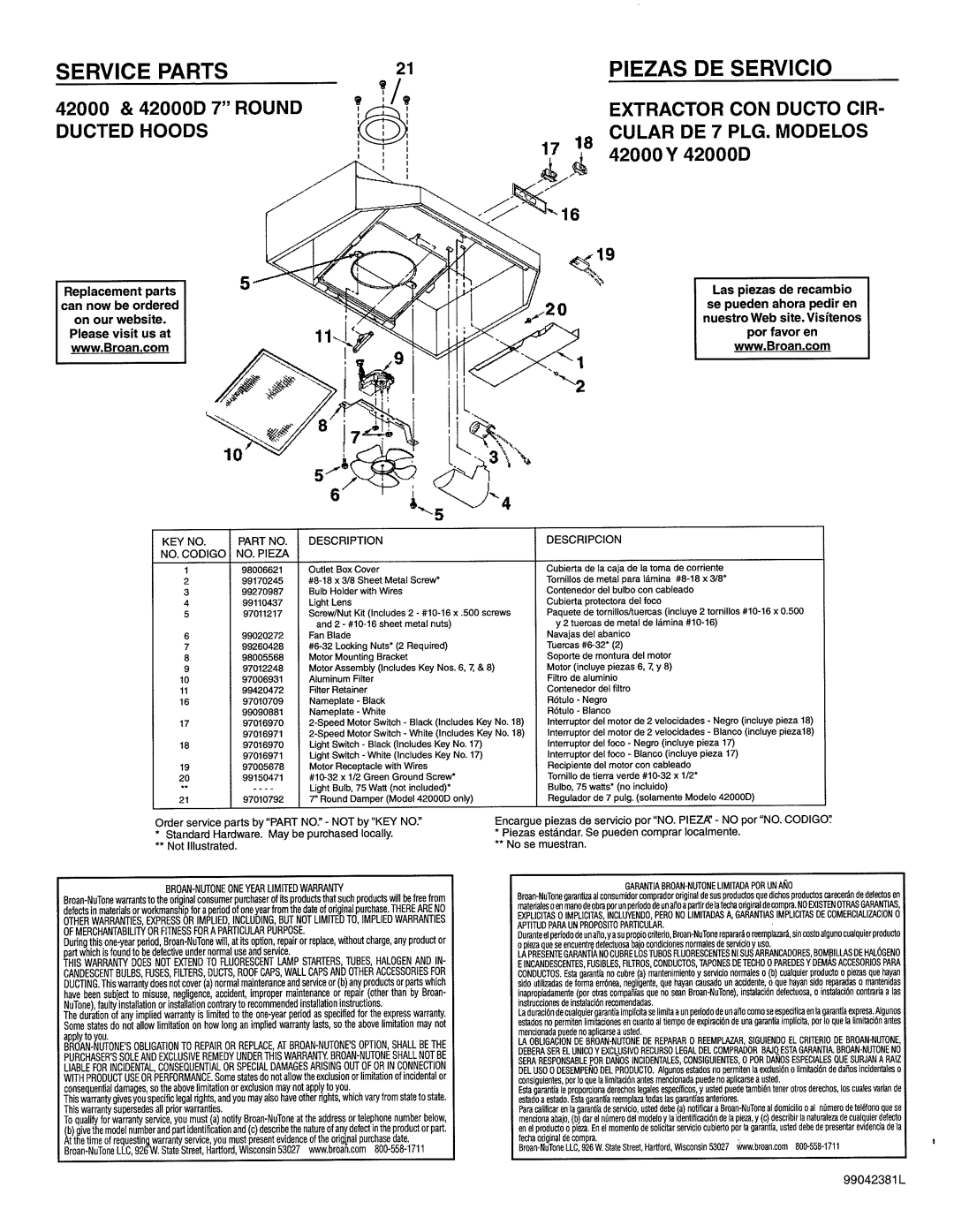 Broan 402402, F403601, 423001, 424204, 423004, 423002, 413601, 403001 manual 