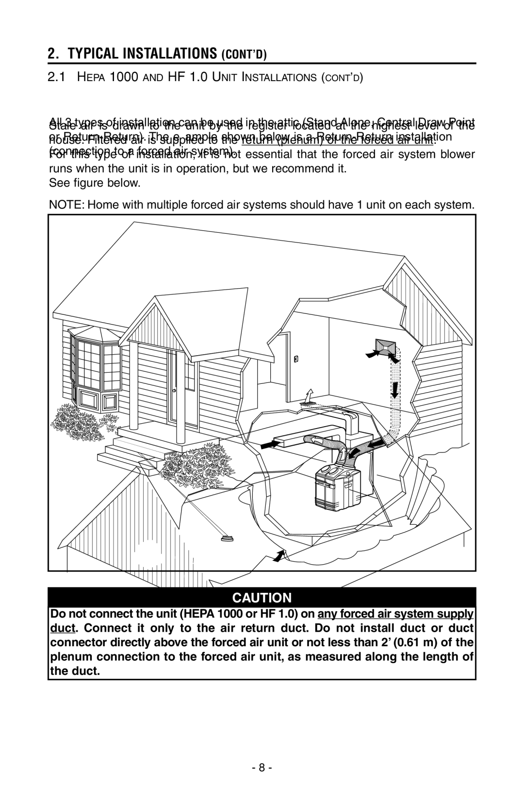 Broan HEPA 1000, HEPA 4000, HEPA 3000, HEPA 2000 installation instructions VH0051 