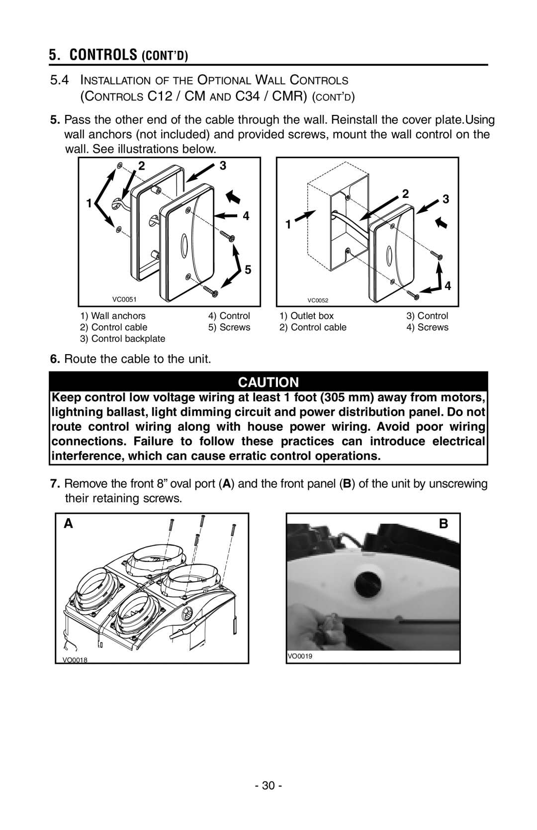 Broan HEPA 2000, HEPA 4000, HEPA 3000, HEPA 1000 installation instructions Controls C12 / CM and C34 / CMR CONT’D 