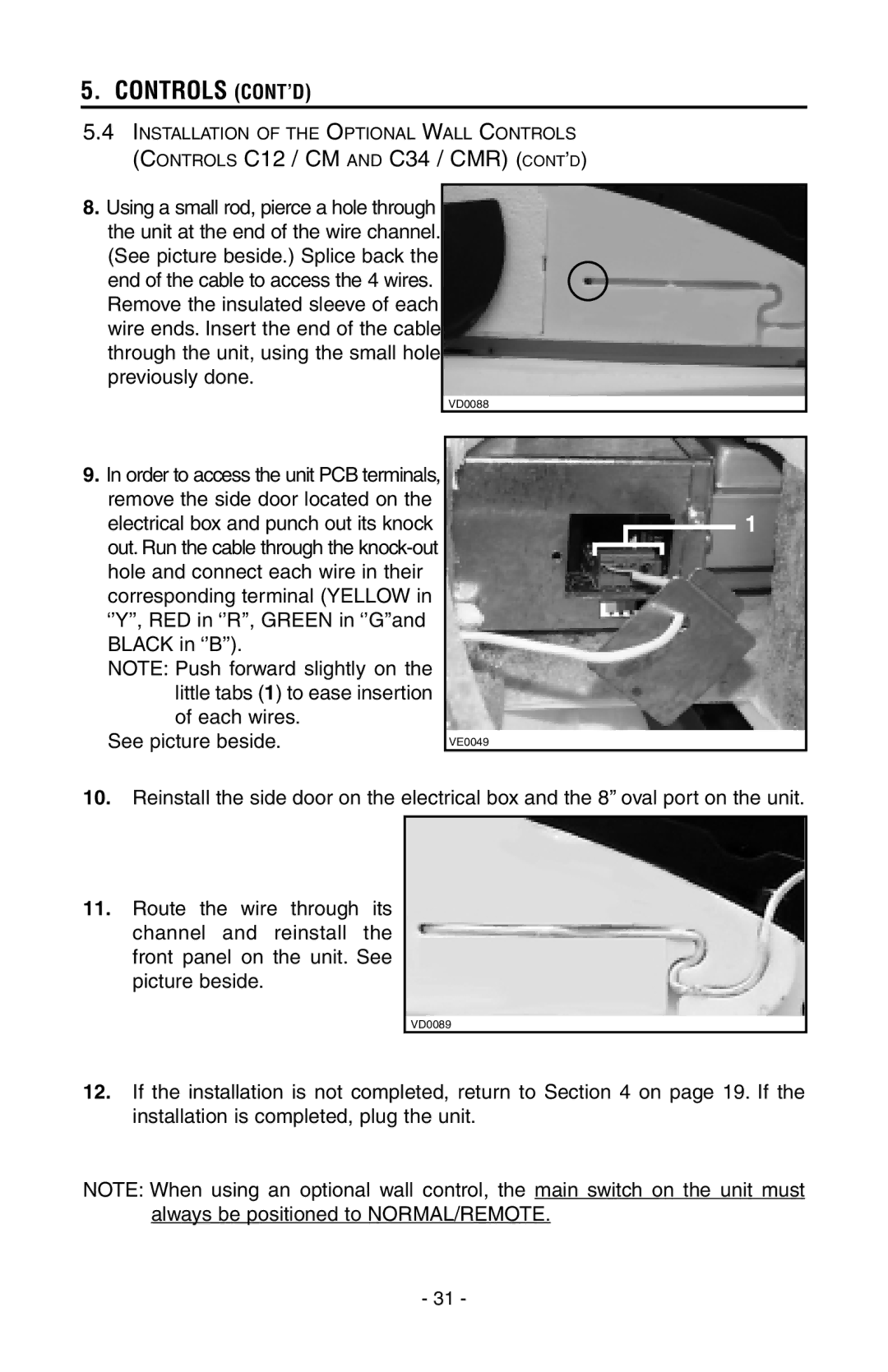 Broan HEPA 1000, HEPA 4000, HEPA 3000, HEPA 2000 installation instructions VD0088 