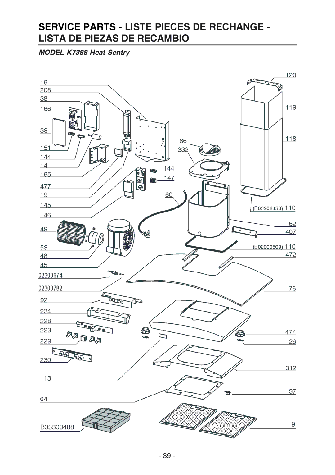 Broan manual Model K7388 Heat Sentry 