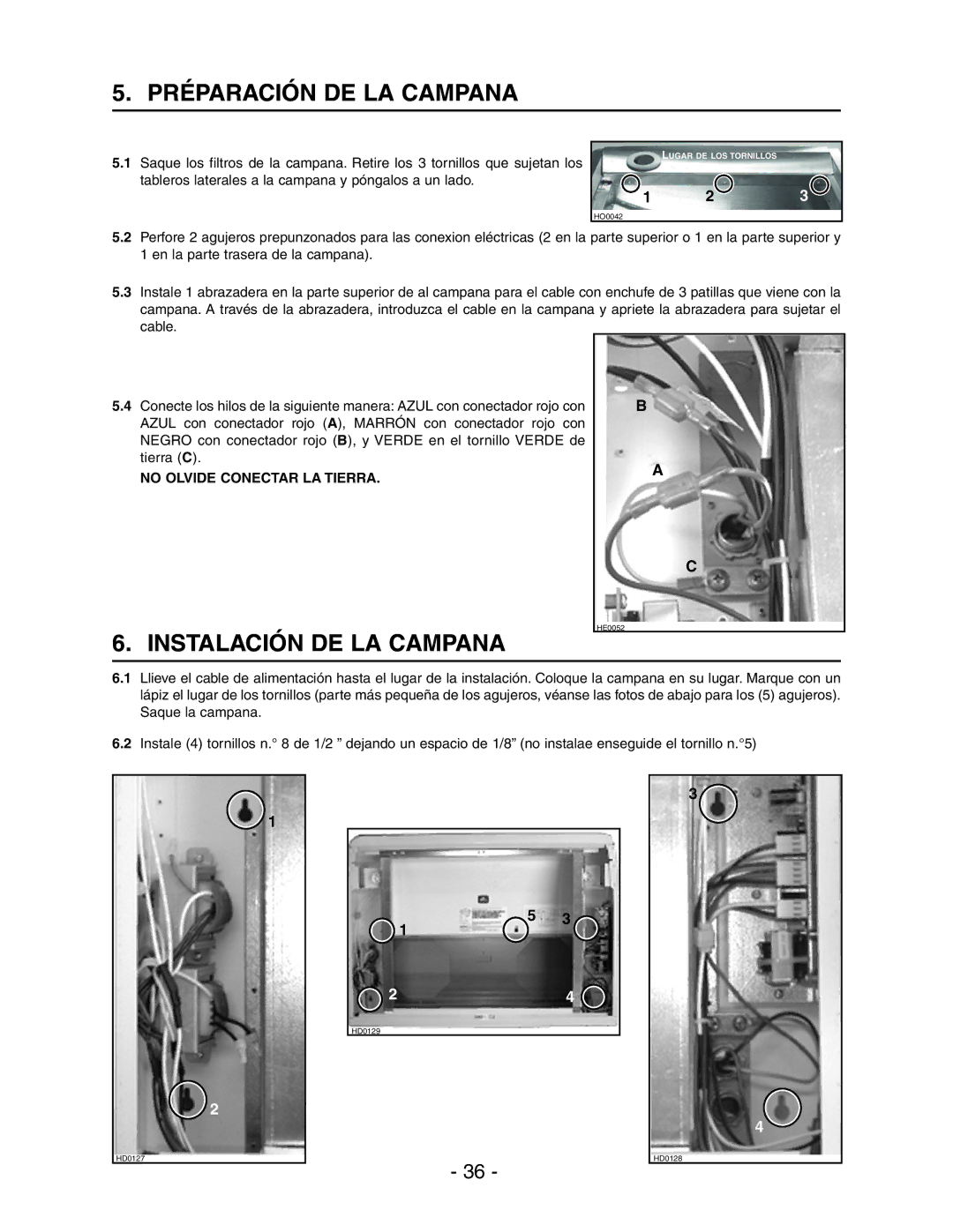 Broan Model E662 installation instructions Préparación DE LA Campana, Instalación DE LA Campana 