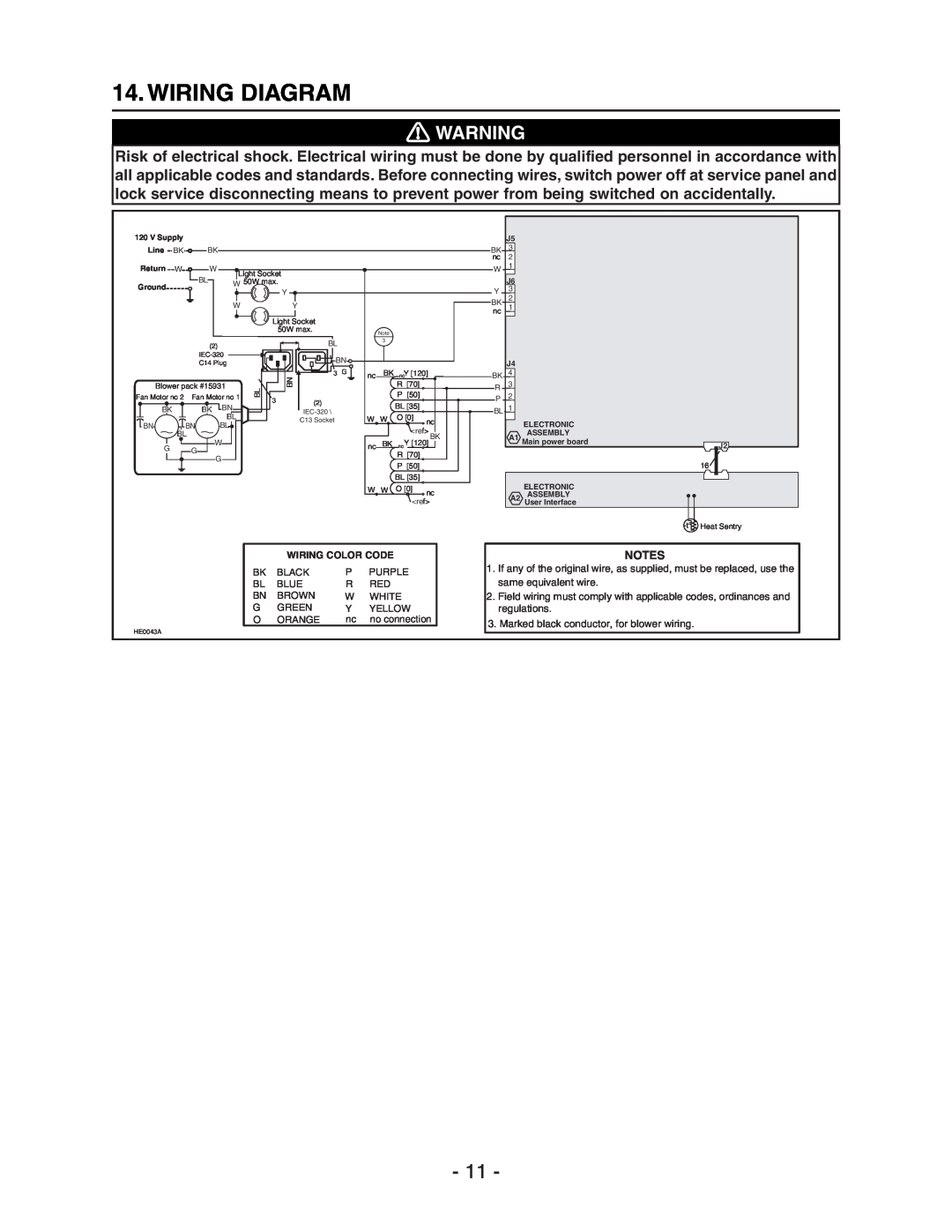 Broan Model E662 installation instructions Wiring Diagram 
