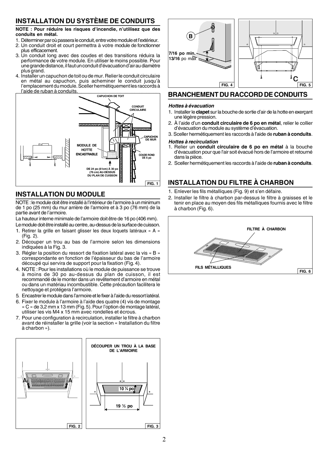 Broan PM390HS warranty Installation DU Système DE Conduits, Installation DU Module, Branchement DU Raccord DE Conduits 