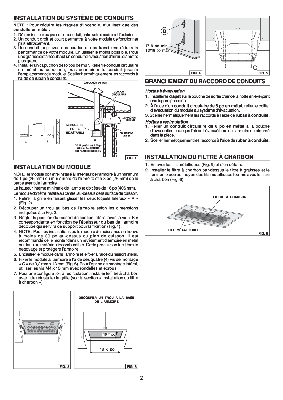 Broan PM390HS warranty Installation Du Système De Conduits, Installation Du Module, Branchement Du Raccord De Conduits 